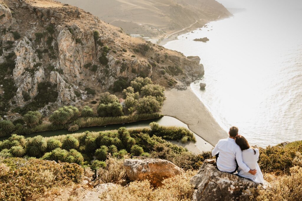 Sesja narzeczeńska widok z góry na  Preveli beach