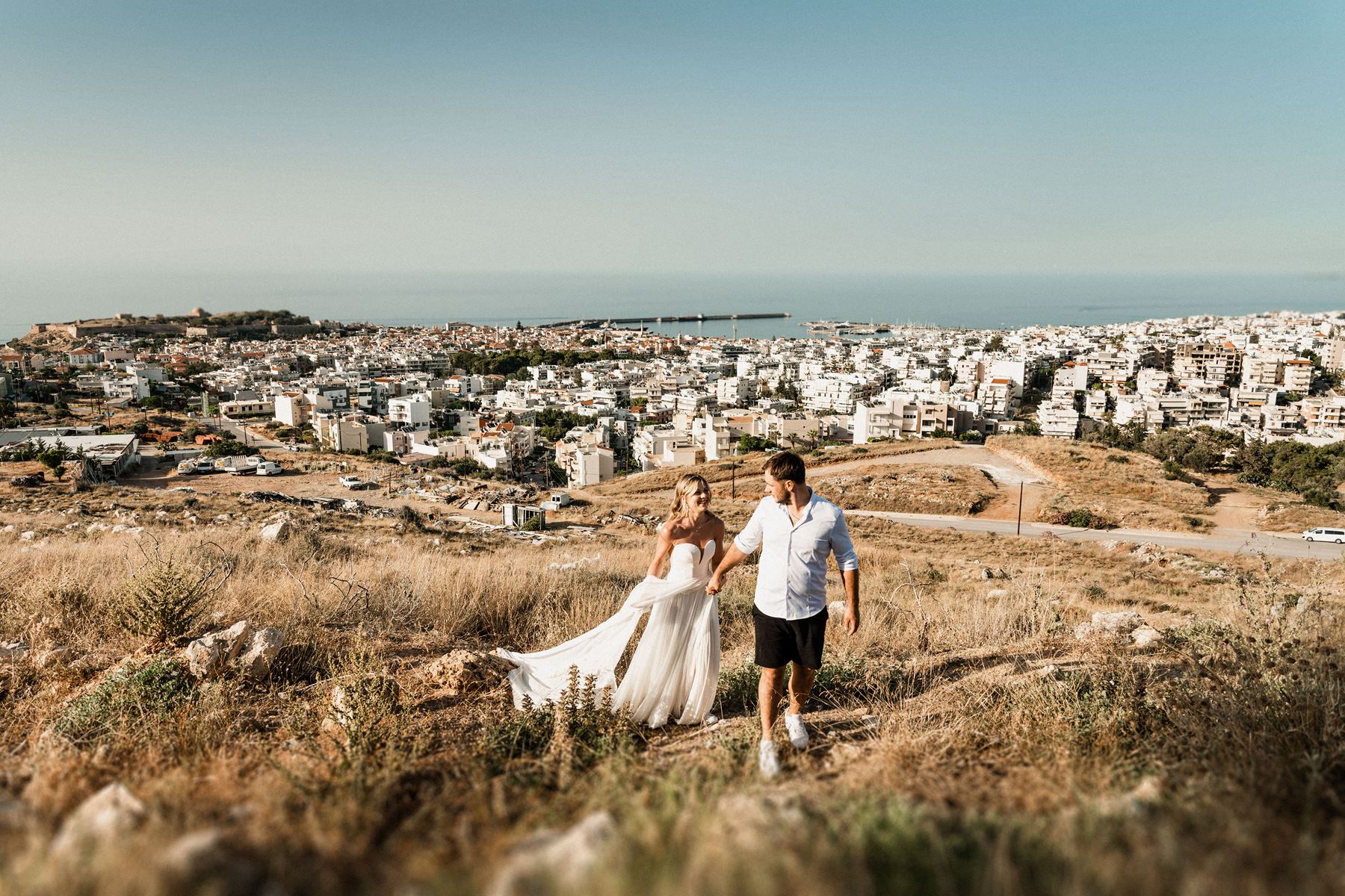 Sesja Ślubna na Krecie widok na Rethimno